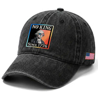 George Washington No Kings Since 1776 Washed Cotton Baseball Cap Funny Political Meme Gift
