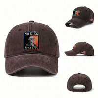 George Washington No Kings Since 1776 Washed Cotton Baseball Cap Funny Political Meme Gift