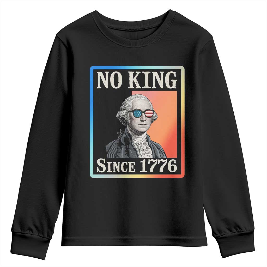 George Washington No Kings Since 1776 Youth Sweatshirt Funny Political Meme Gift - Wonder Print Shop
