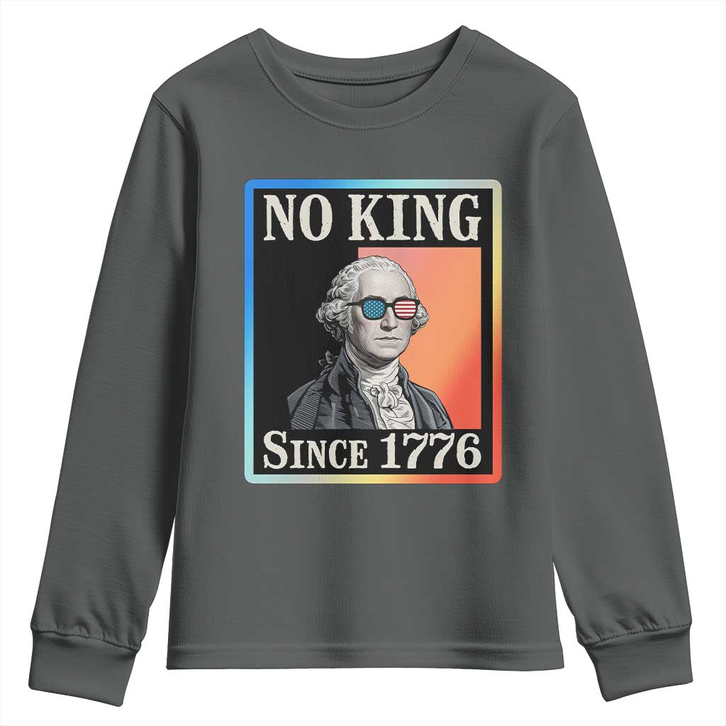 George Washington No Kings Since 1776 Youth Sweatshirt Funny Political Meme Gift - Wonder Print Shop