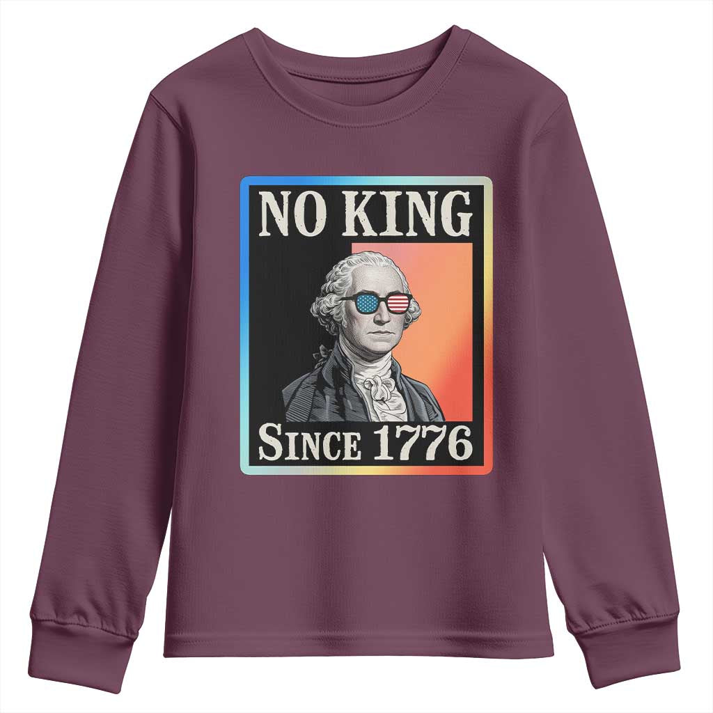 George Washington No Kings Since 1776 Youth Sweatshirt Funny Political Meme Gift - Wonder Print Shop