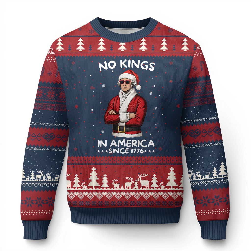 Funny Merry No Kings Since 1776 George Washington Ugly Christmas Sweater Xmas Gift - Wonder Print Shop