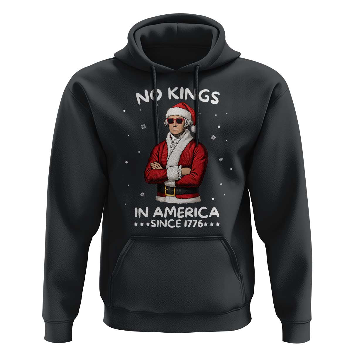 Funny Merry No Kings Since 1776 George Washington Hoodie Christmas Gift - Wonder Print Shop