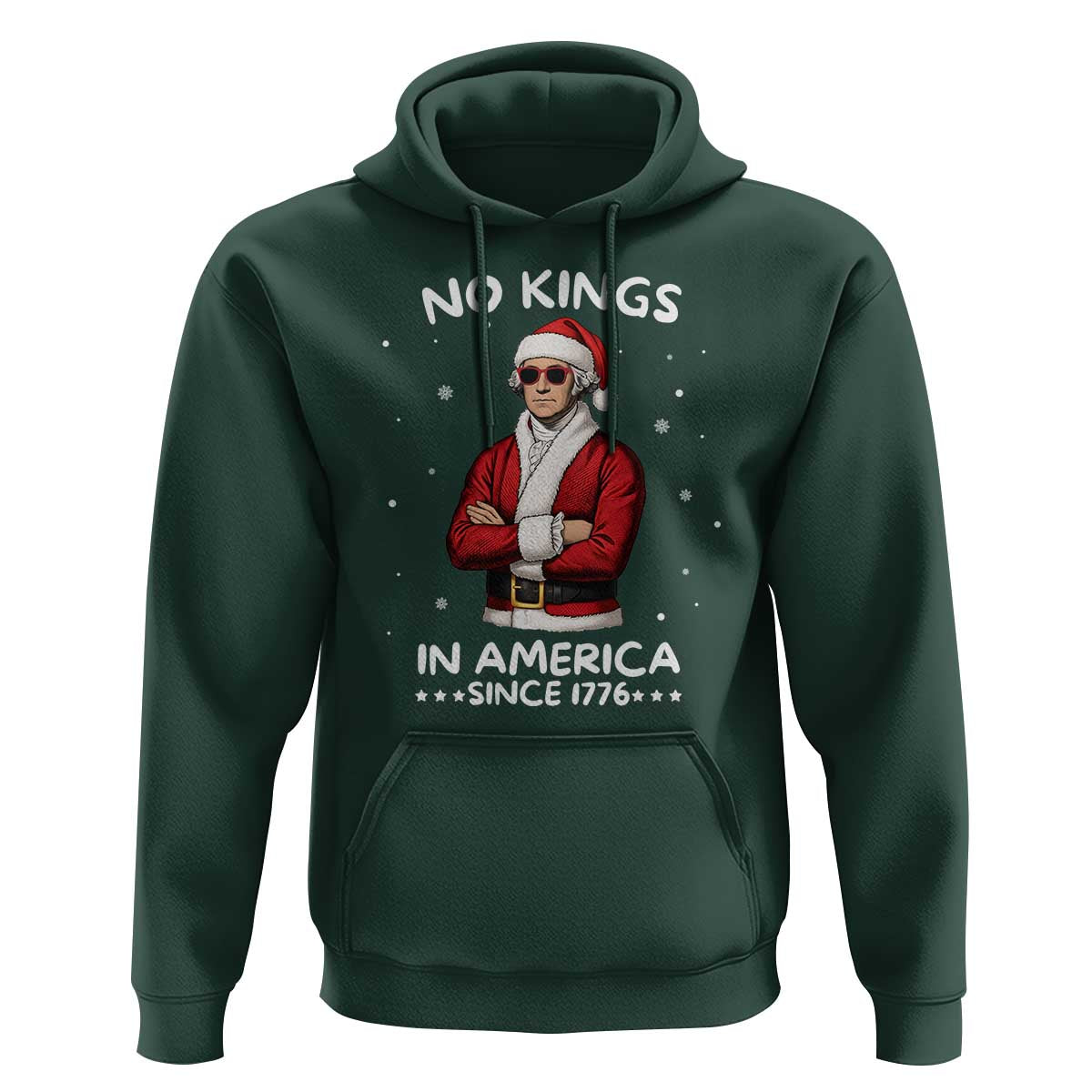 Funny Merry No Kings Since 1776 George Washington Hoodie Christmas Gift - Wonder Print Shop