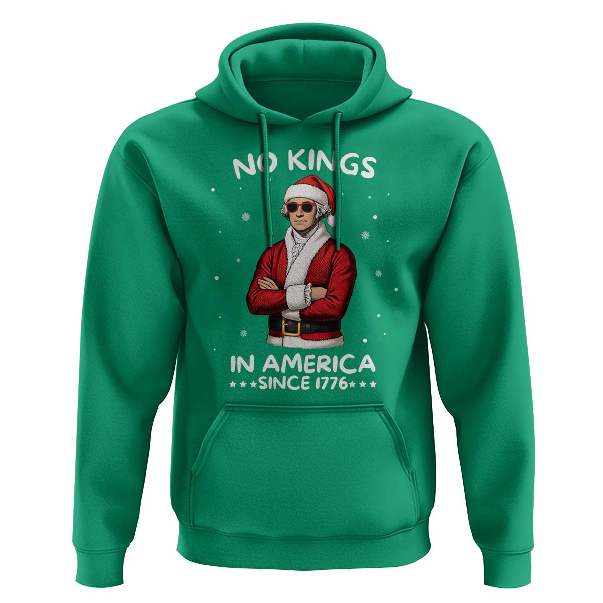 Funny Merry No Kings Since 1776 George Washington Hoodie Christmas Gift - Wonder Print Shop