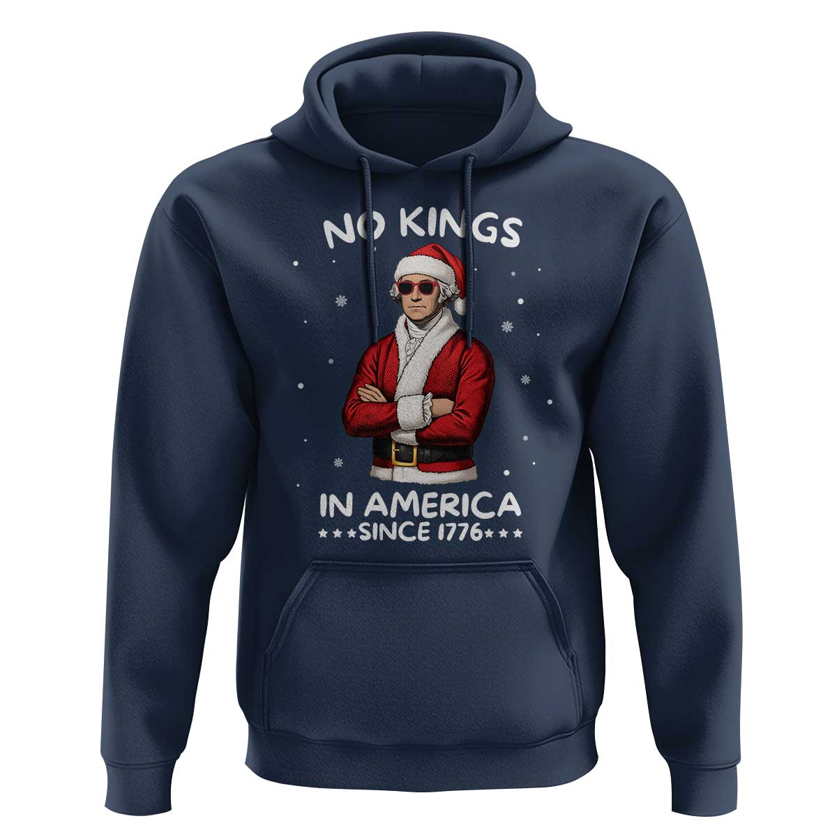 Funny Merry No Kings Since 1776 George Washington Hoodie Christmas Gift - Wonder Print Shop