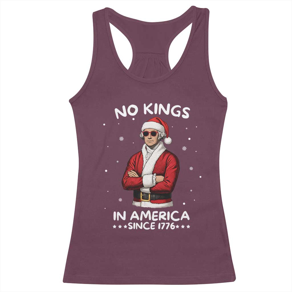 Funny Merry No Kings Since 1776 George Washington Racerback Tank Top Christmas Gift - Wonder Print Shop