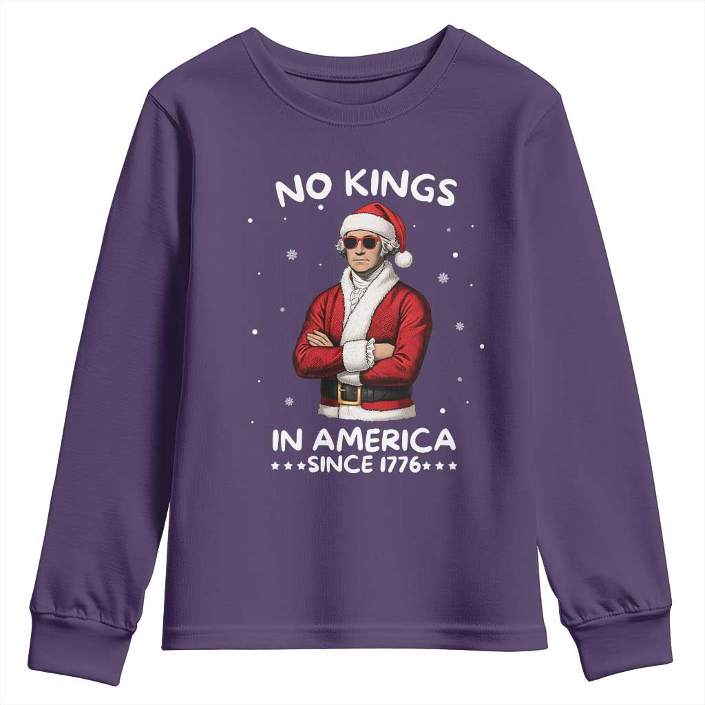 Funny Merry No Kings Since 1776 George Washington Youth Sweatshirt Christmas Gift - Wonder Print Shop