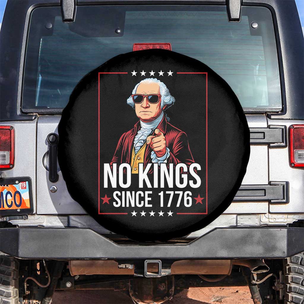 Funny George Washington No Kings 1776 Meme Vintage Gift Spare Tire Cover - Wonder Print Shop