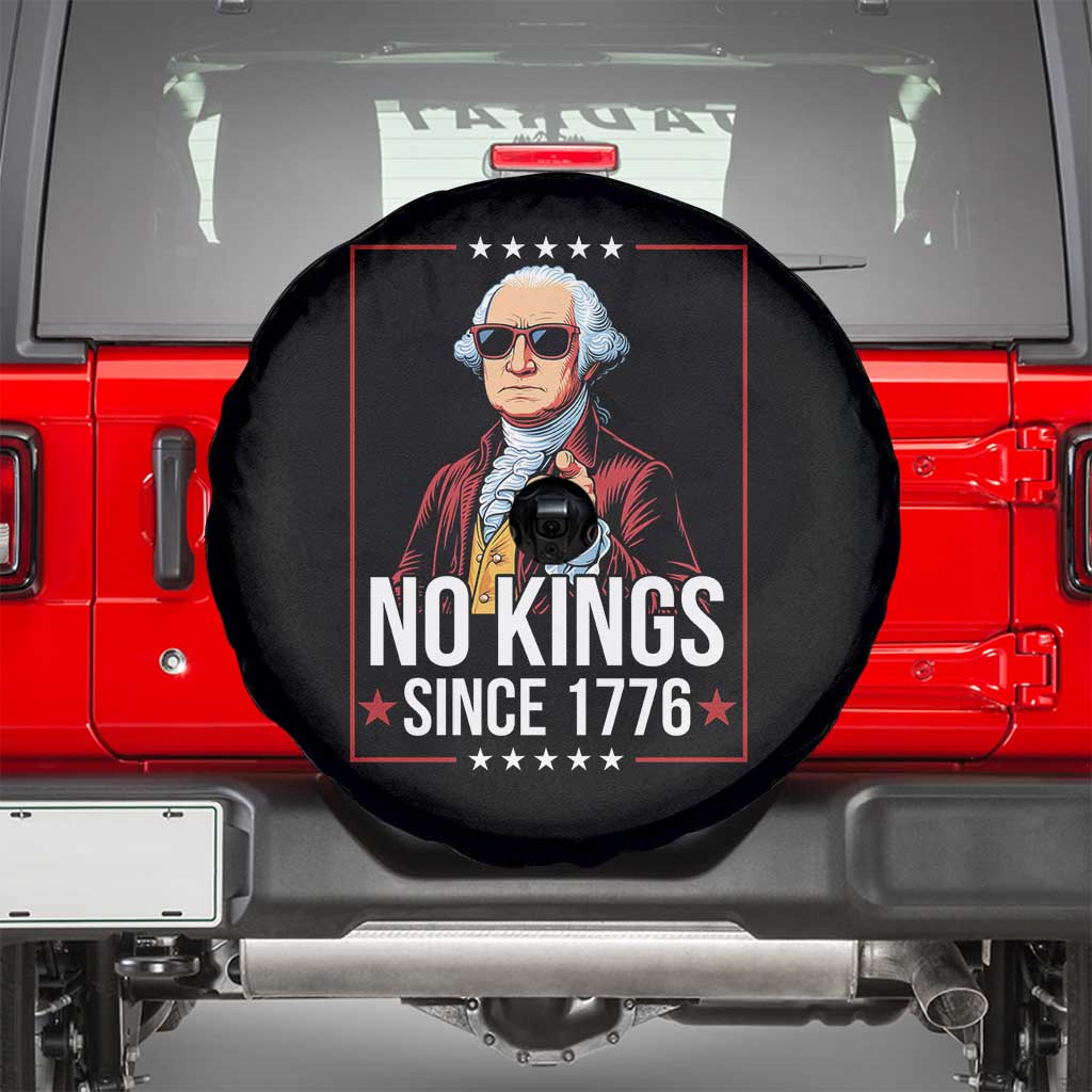 Funny George Washington No Kings 1776 Meme Vintage Gift Spare Tire Cover - Wonder Print Shop