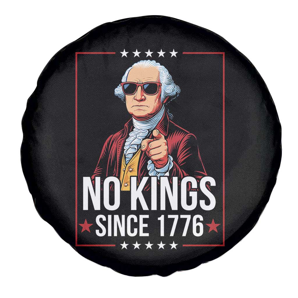 Funny George Washington No Kings 1776 Meme Vintage Gift Spare Tire Cover - Wonder Print Shop