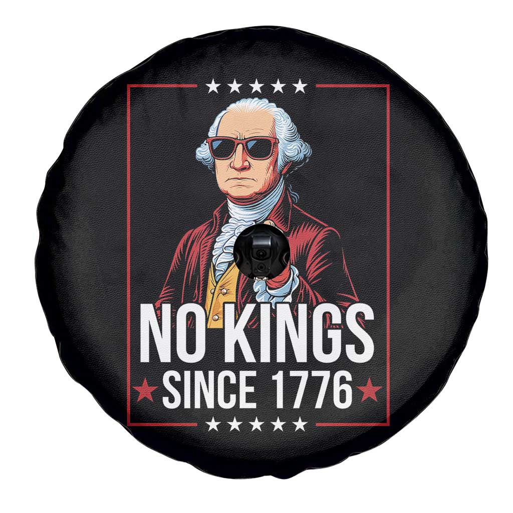 Funny George Washington No Kings 1776 Meme Vintage Gift Spare Tire Cover - Wonder Print Shop