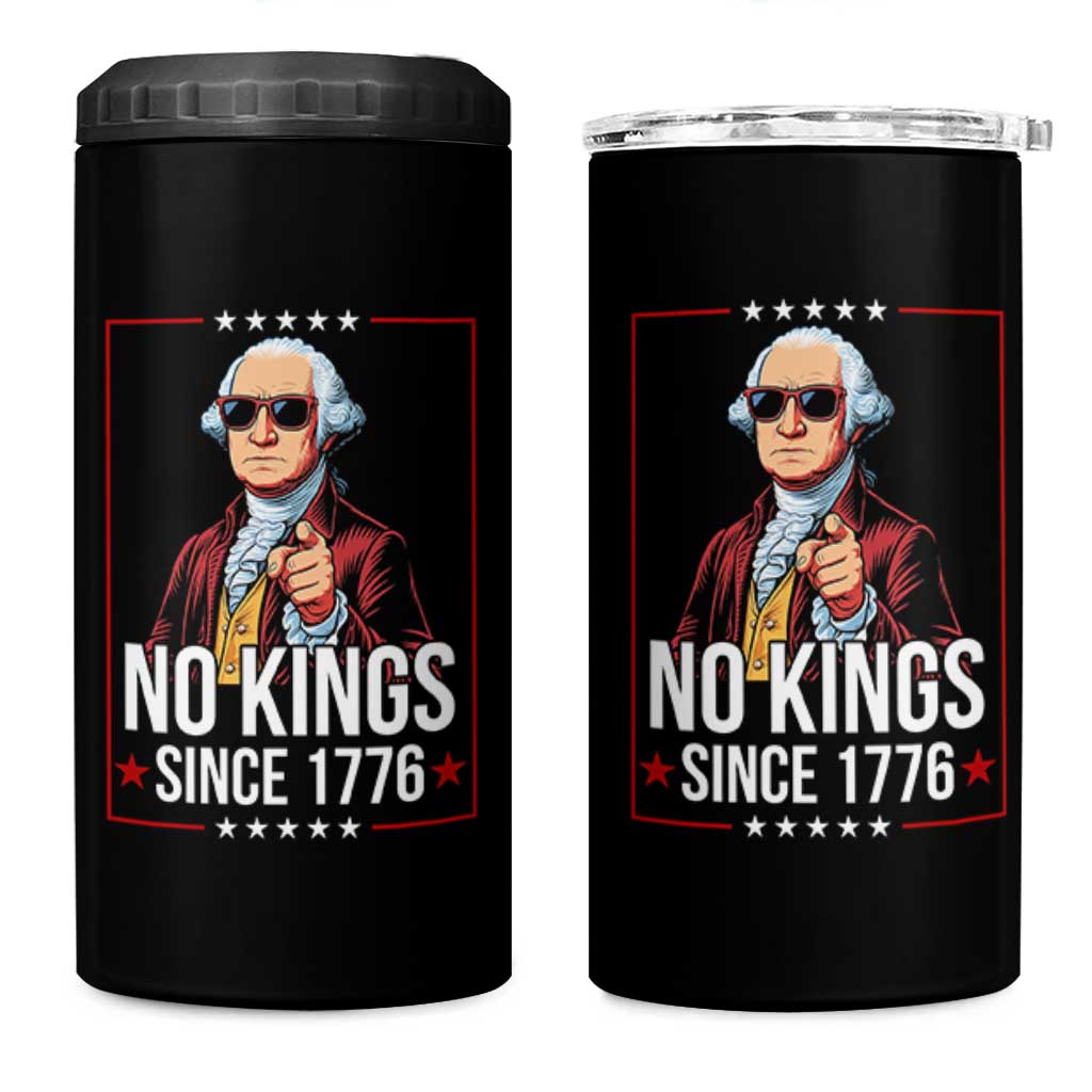 Funny George Washington No Kings 1776 Meme Vintage Gift 4 in 1 Can Cooler Tumbler - Wonder Print Shop
