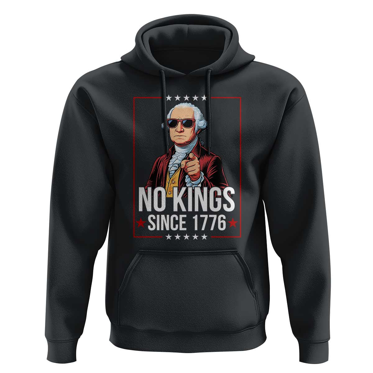 Funny George Washington No Kings 1776 Meme Vintage Gift Hoodie - Wonder Print Shop