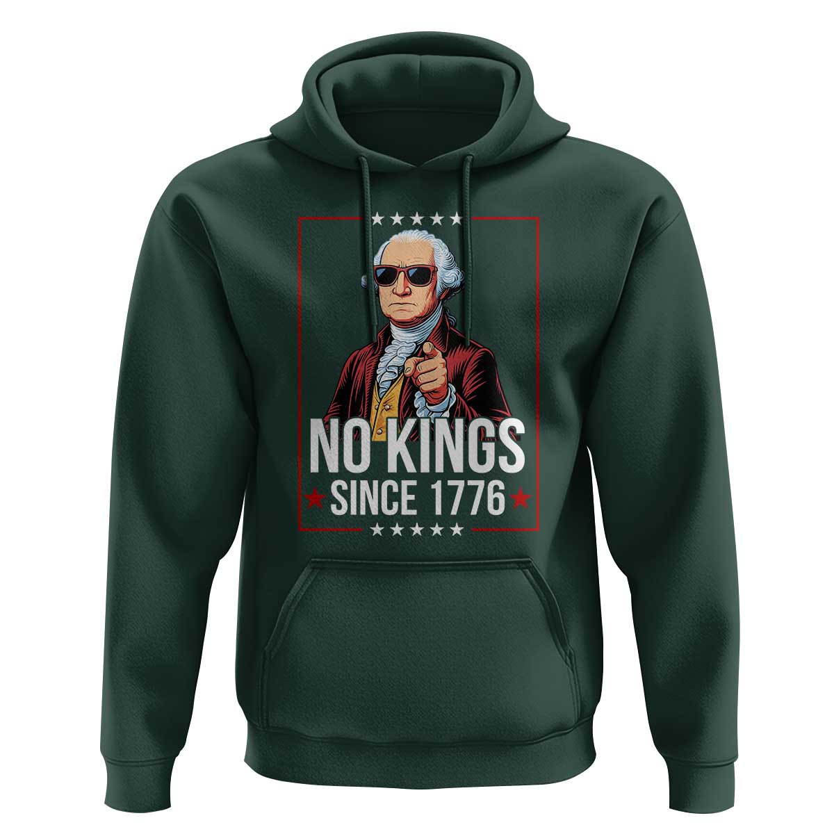 Funny George Washington No Kings 1776 Meme Vintage Gift Hoodie - Wonder Print Shop