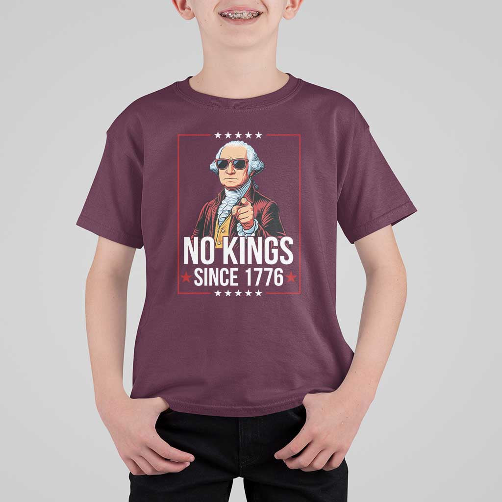 Funny George Washington No Kings 1776 Meme Vintage Gift T Shirt For Kid - Wonder Print Shop