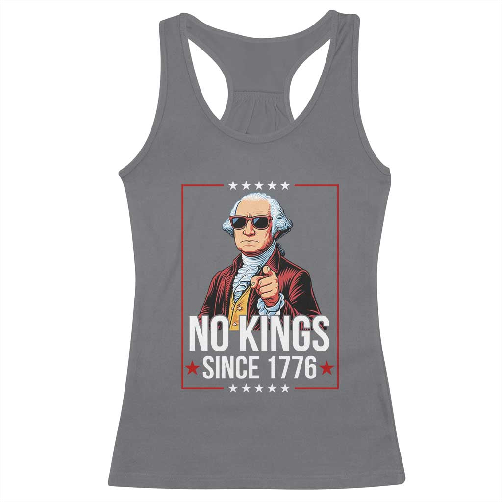 Funny George Washington No Kings 1776 Meme Vintage Gift Racerback Tank Top - Wonder Print Shop