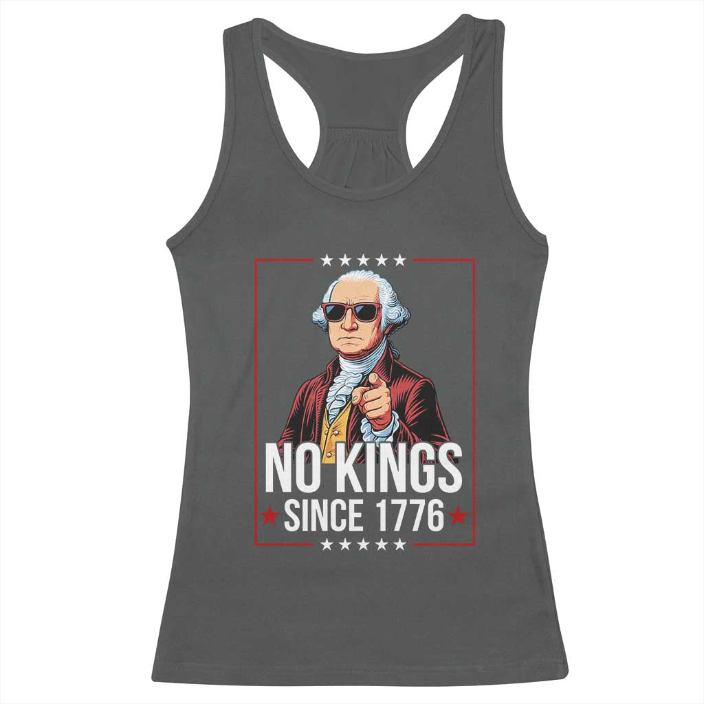 Funny George Washington No Kings 1776 Meme Vintage Gift Racerback Tank Top - Wonder Print Shop