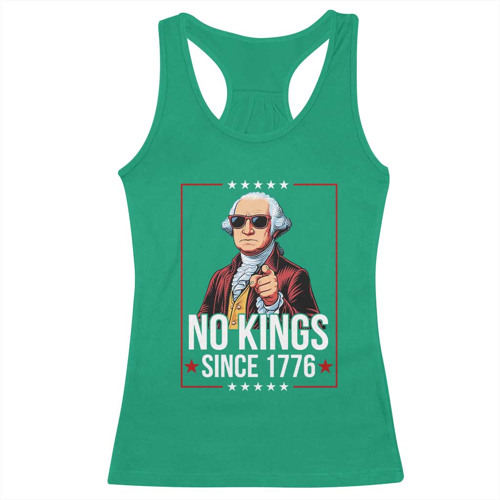 Funny George Washington No Kings 1776 Meme Vintage Gift Racerback Tank Top - Wonder Print Shop
