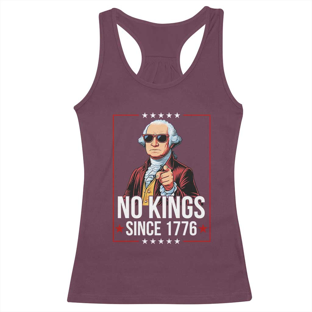 Funny George Washington No Kings 1776 Meme Vintage Gift Racerback Tank Top - Wonder Print Shop