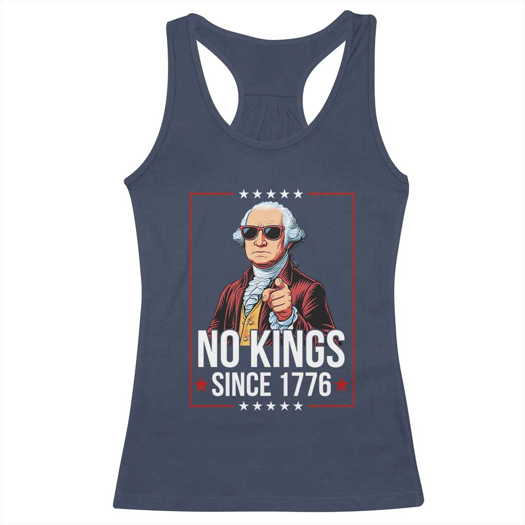 Funny George Washington No Kings 1776 Meme Vintage Gift Racerback Tank Top - Wonder Print Shop
