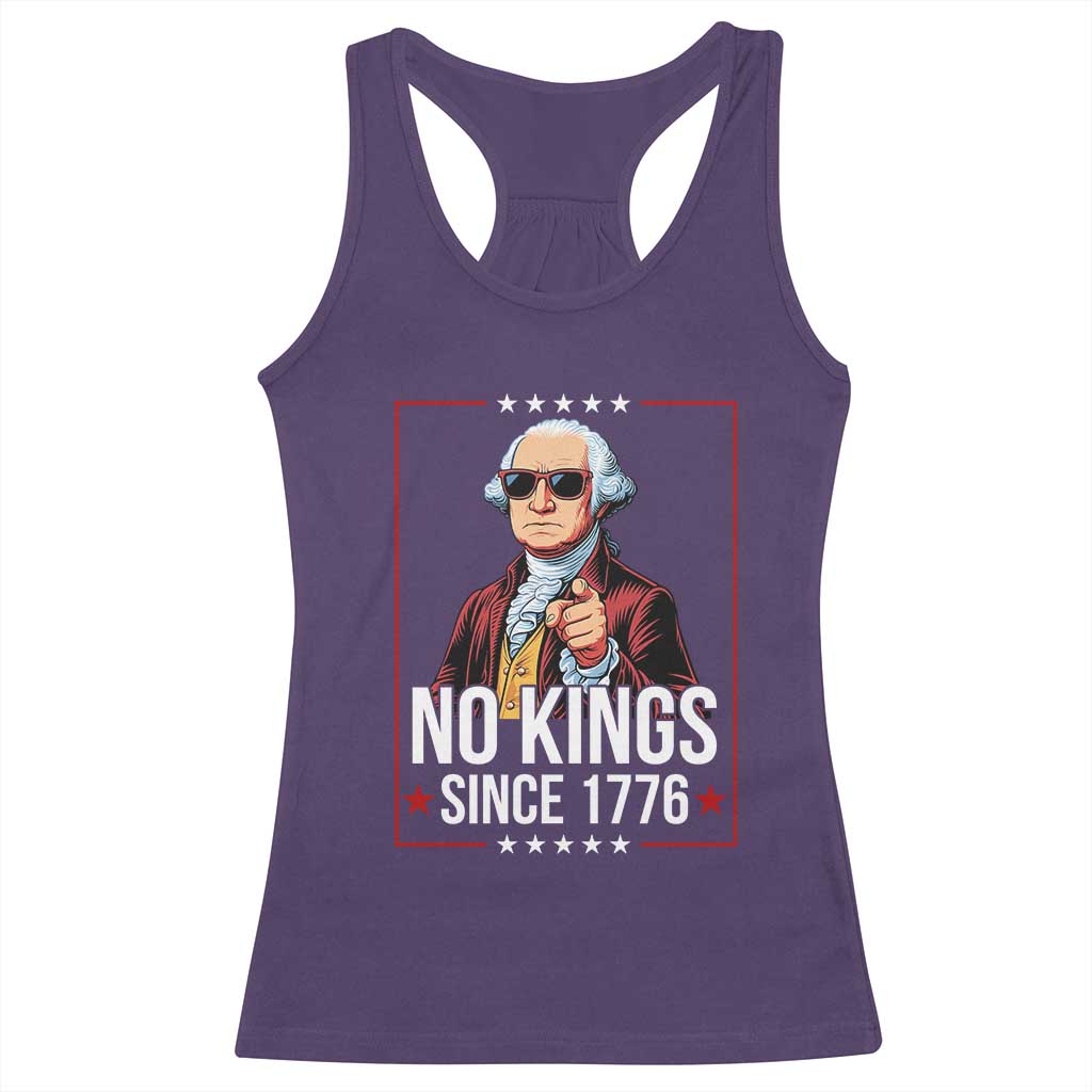 Funny George Washington No Kings 1776 Meme Vintage Gift Racerback Tank Top - Wonder Print Shop