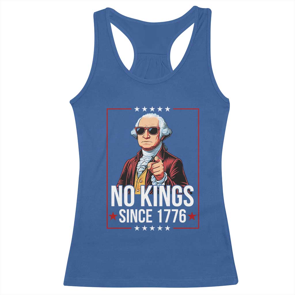 Funny George Washington No Kings 1776 Meme Vintage Gift Racerback Tank Top - Wonder Print Shop