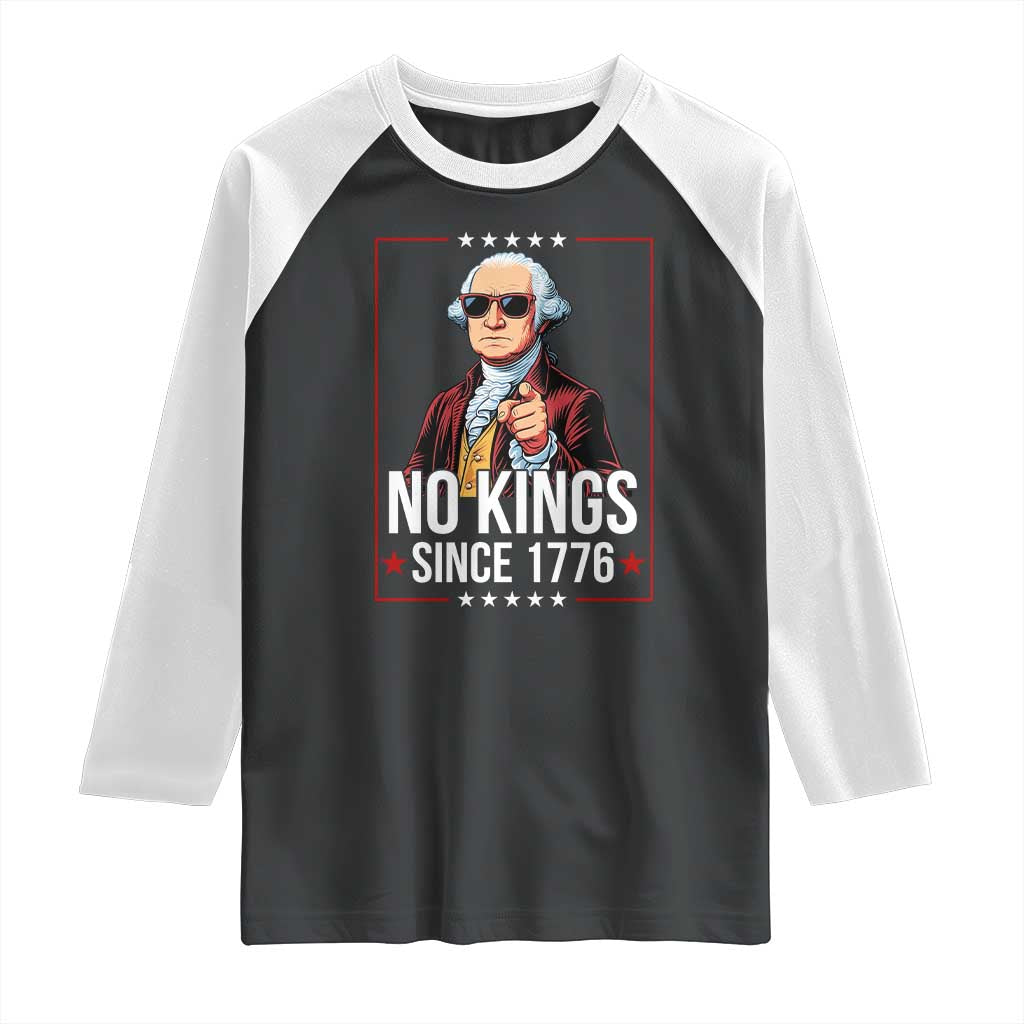 Funny George Washington No Kings 1776 Meme Vintage Gift Raglan Shirt - Wonder Print Shop