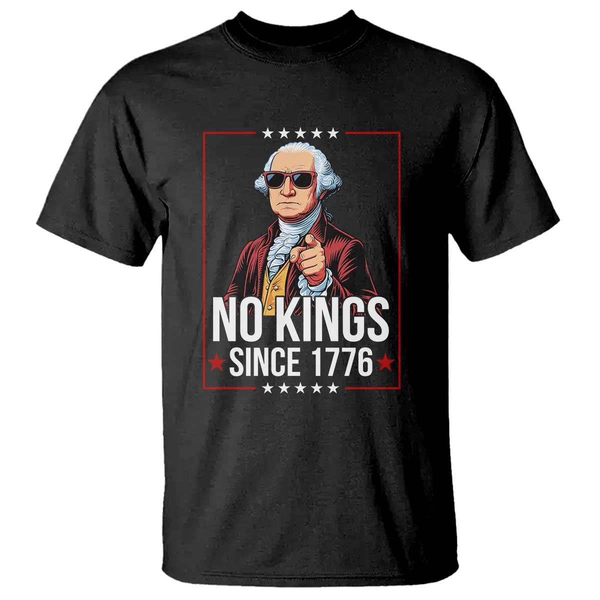 Funny George Washington No Kings 1776 Meme Vintage Gift T Shirt - Wonder Print Shop