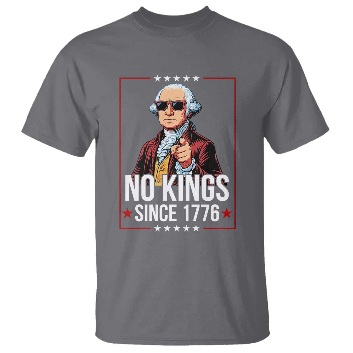 Funny George Washington No Kings 1776 Meme Vintage Gift T Shirt - Wonder Print Shop