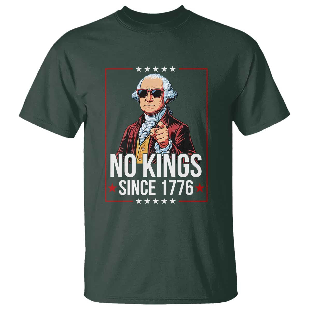 Funny George Washington No Kings 1776 Meme Vintage Gift T Shirt - Wonder Print Shop