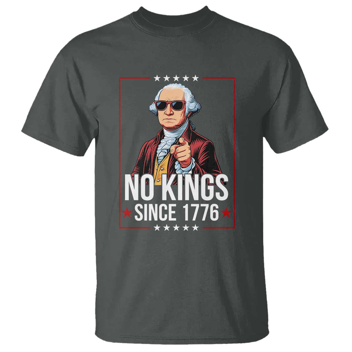 Funny George Washington No Kings 1776 Meme Vintage Gift T Shirt - Wonder Print Shop