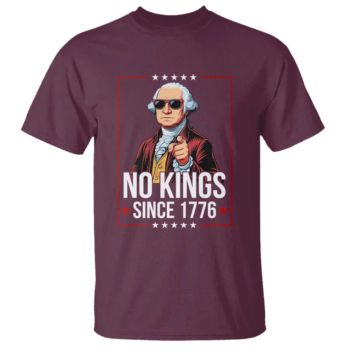 Funny George Washington No Kings 1776 Meme Vintage Gift T Shirt - Wonder Print Shop
