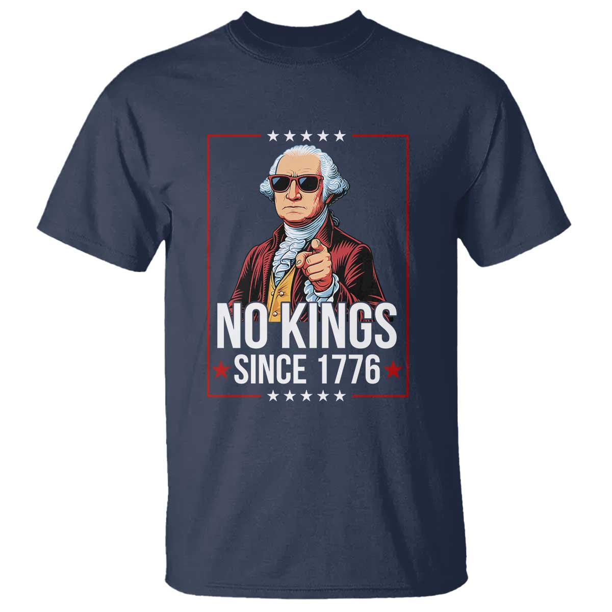 Funny George Washington No Kings 1776 Meme Vintage Gift T Shirt - Wonder Print Shop