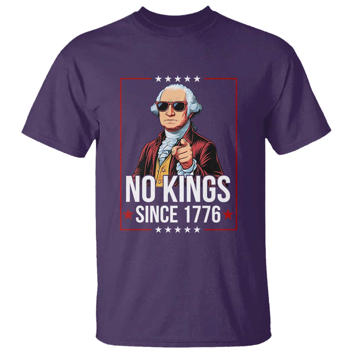 Funny George Washington No Kings 1776 Meme Vintage Gift T Shirt - Wonder Print Shop