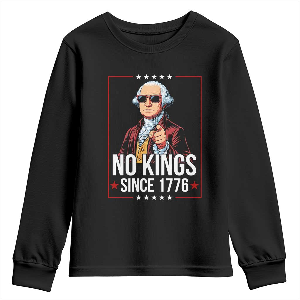 Funny George Washington No Kings 1776 Meme Vintage Gift Youth Sweatshirt - Wonder Print Shop