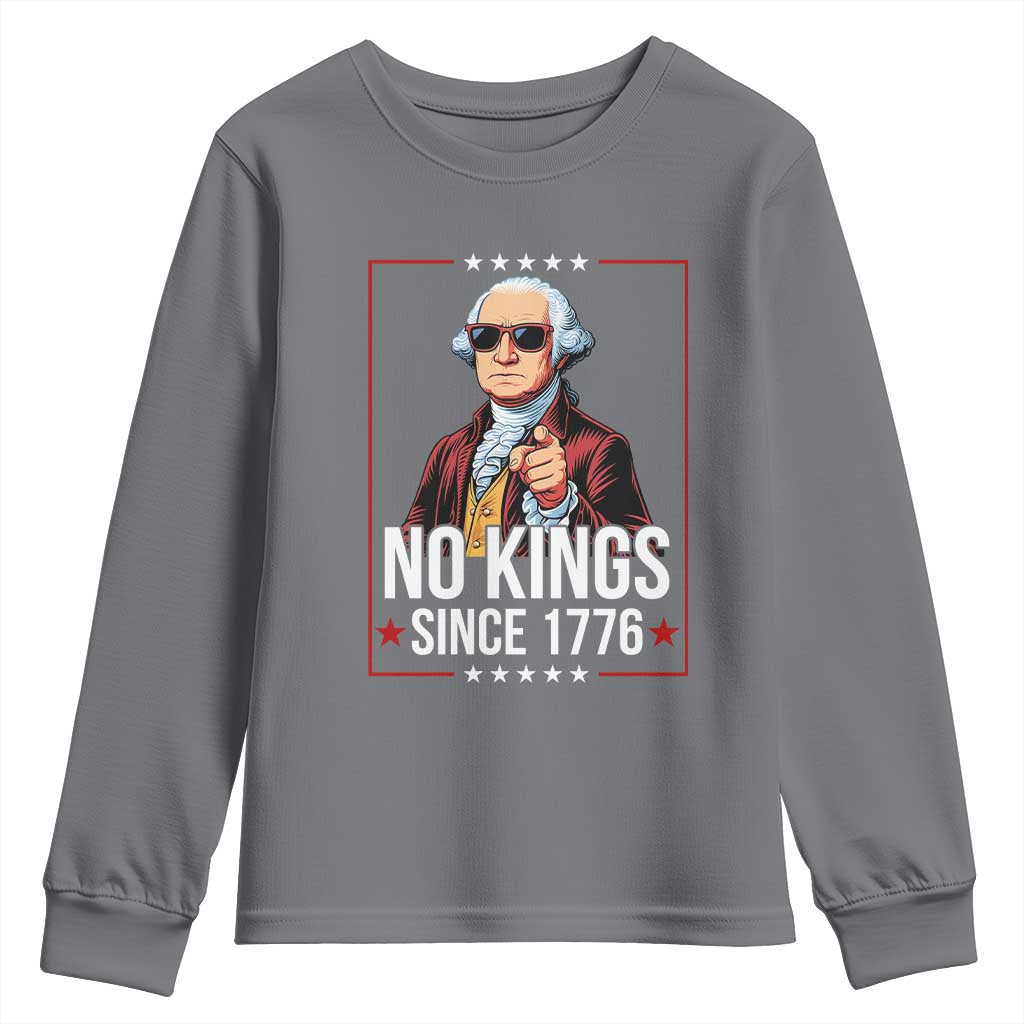 Funny George Washington No Kings 1776 Meme Vintage Gift Youth Sweatshirt - Wonder Print Shop