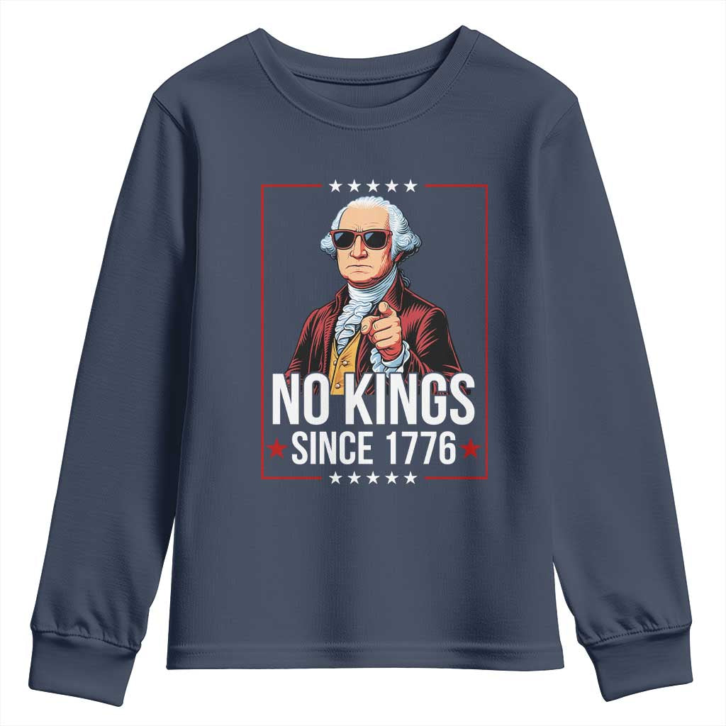 Funny George Washington No Kings 1776 Meme Vintage Gift Youth Sweatshirt - Wonder Print Shop