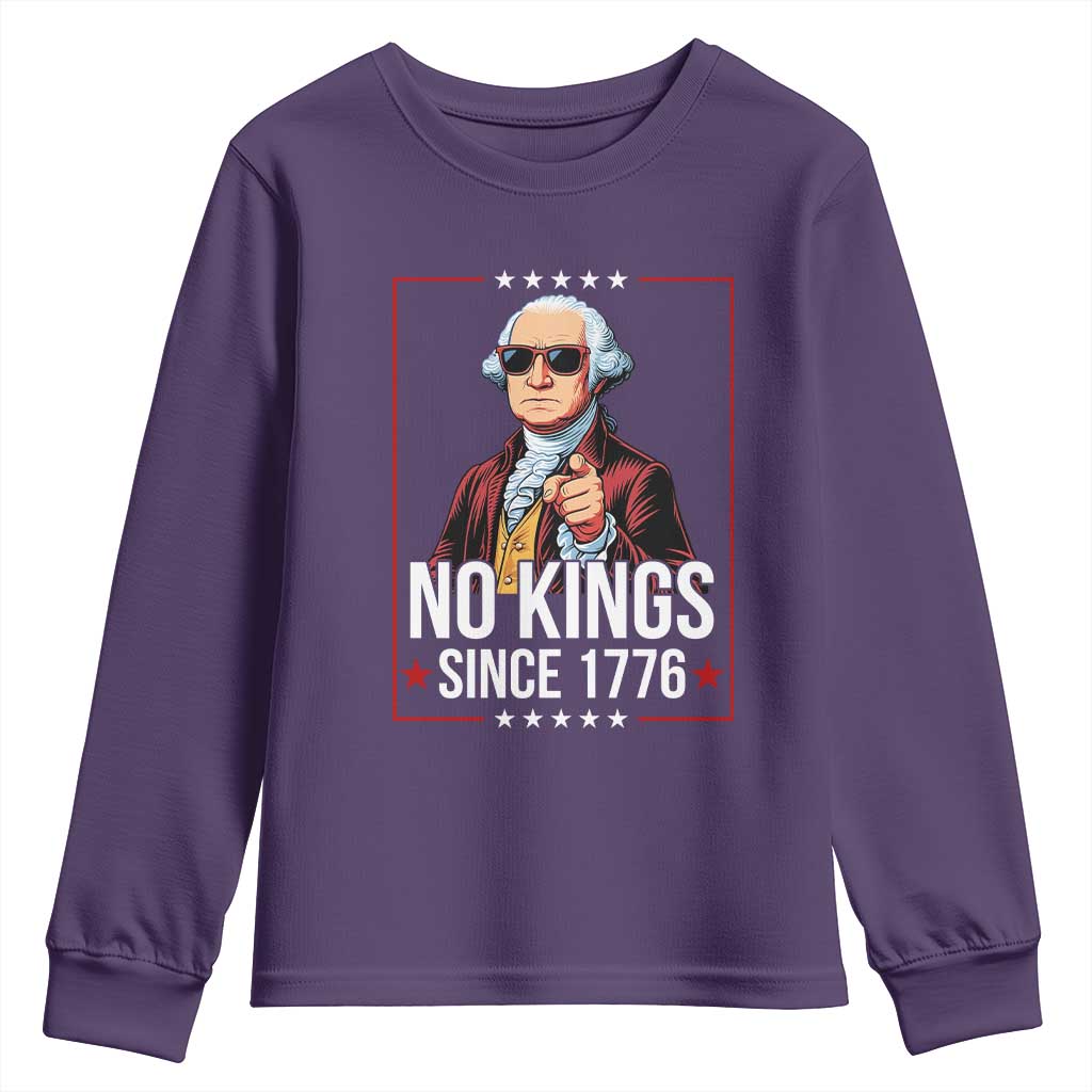Funny George Washington No Kings 1776 Meme Vintage Gift Youth Sweatshirt - Wonder Print Shop