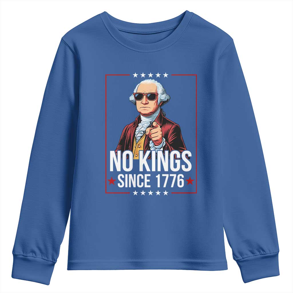 Funny George Washington No Kings 1776 Meme Vintage Gift Youth Sweatshirt - Wonder Print Shop