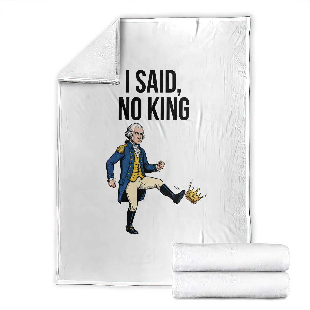 George Washington Kicking Crown Throw Blanket Funny No Kings Meme Gift - Wonder Print Shop