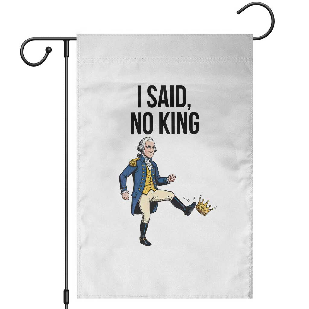George Washington Kicking Crown Garden Flag Funny No Kings Meme Gift - Wonder Print Shop