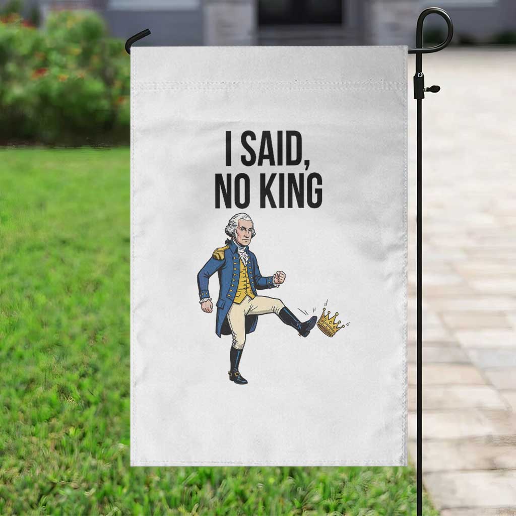 George Washington Kicking Crown Garden Flag Funny No Kings Meme Gift - Wonder Print Shop