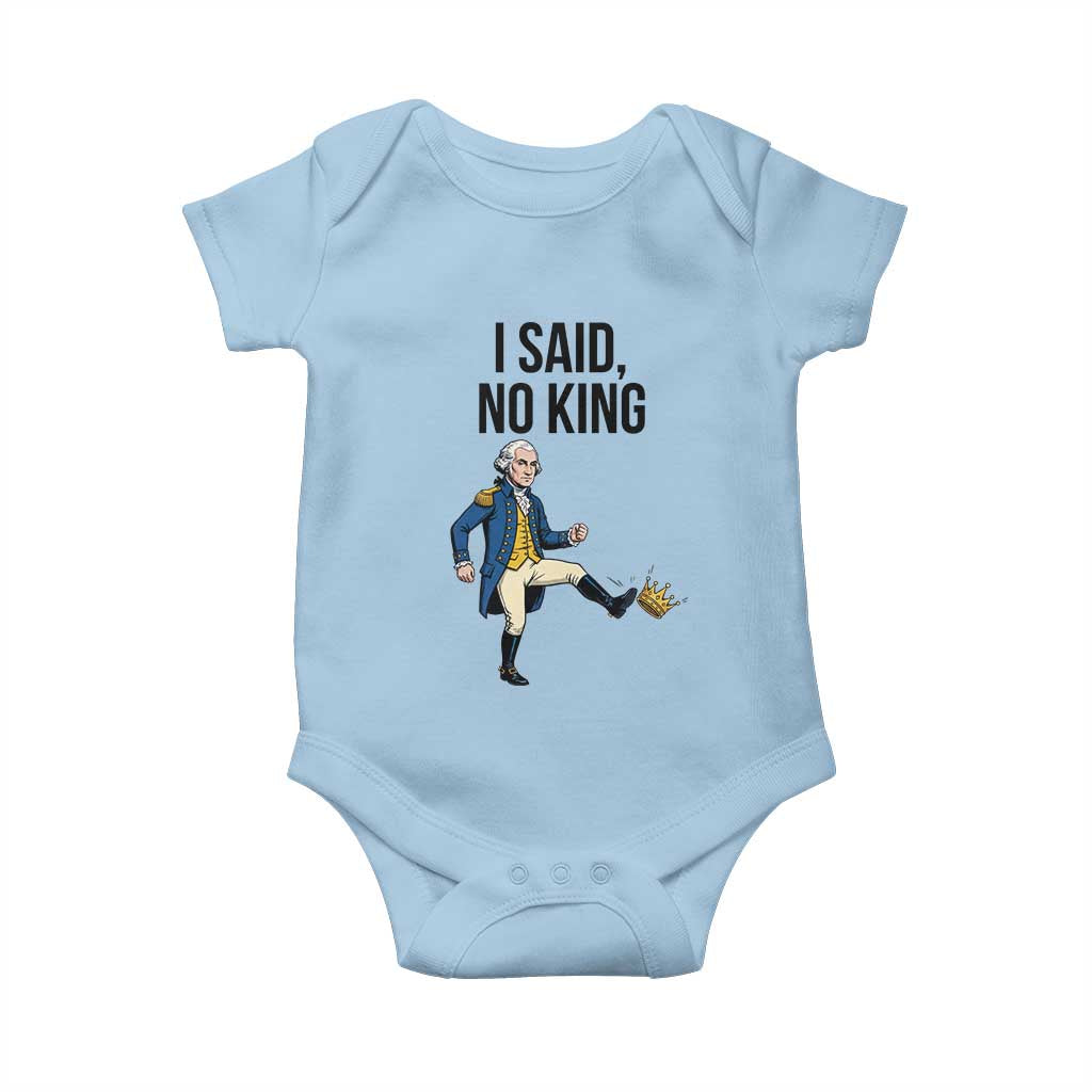 George Washington Kicking Crown Baby Onesie Funny No Kings Meme Gift - Wonder Print Shop