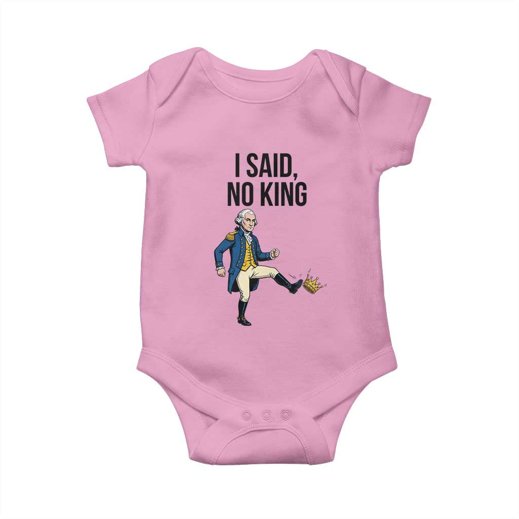 George Washington Kicking Crown Baby Onesie Funny No Kings Meme Gift - Wonder Print Shop