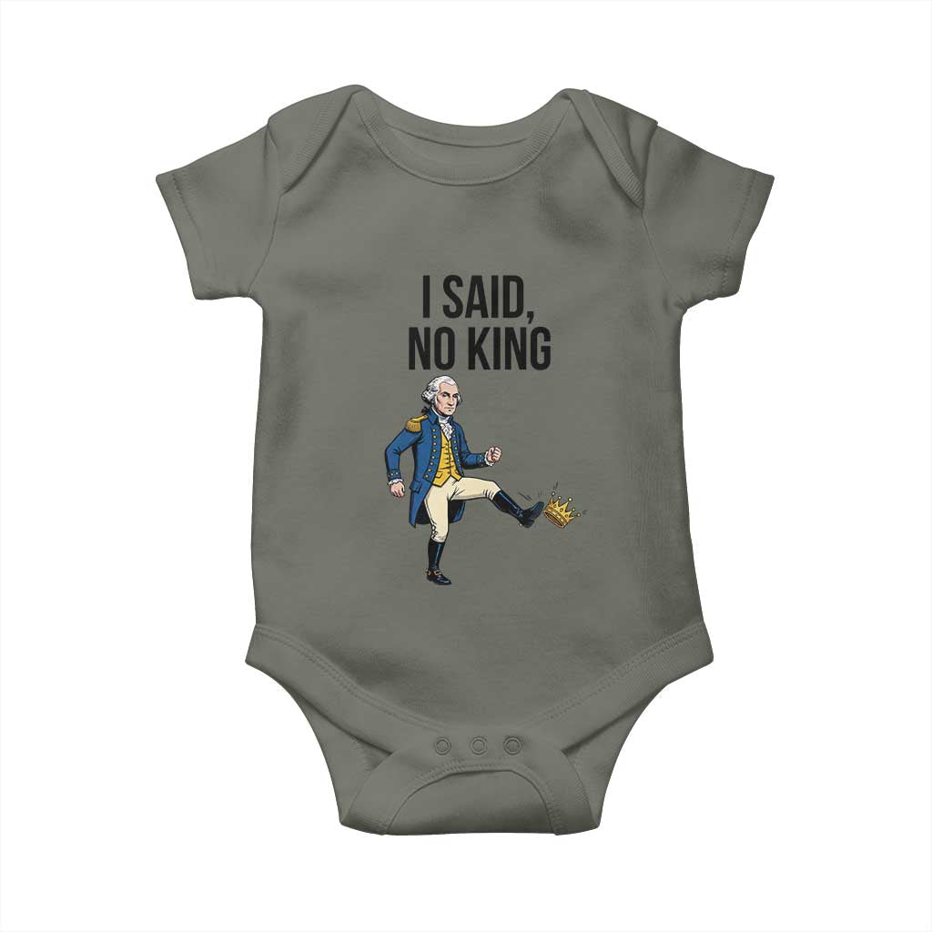 George Washington Kicking Crown Baby Onesie Funny No Kings Meme Gift - Wonder Print Shop