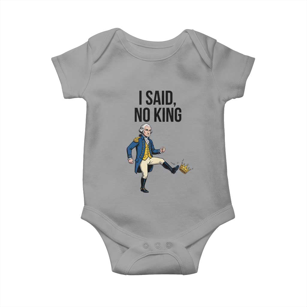 George Washington Kicking Crown Baby Onesie Funny No Kings Meme Gift - Wonder Print Shop
