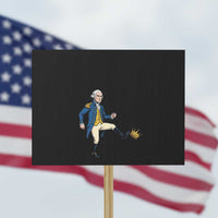 George Washington Kicking Crown Protest Sign Funny No Kings Meme Gift - Wonder Print Shop