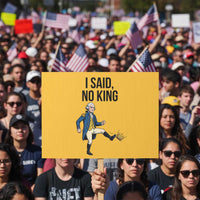 George Washington Kicking Crown Protest Sign Funny No Kings Meme Gift - Wonder Print Shop