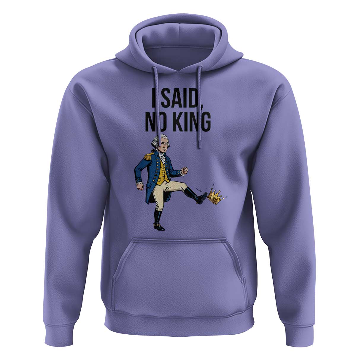 George Washington Kicking Crown Hoodie Funny No Kings Meme Gift - Wonder Print Shop